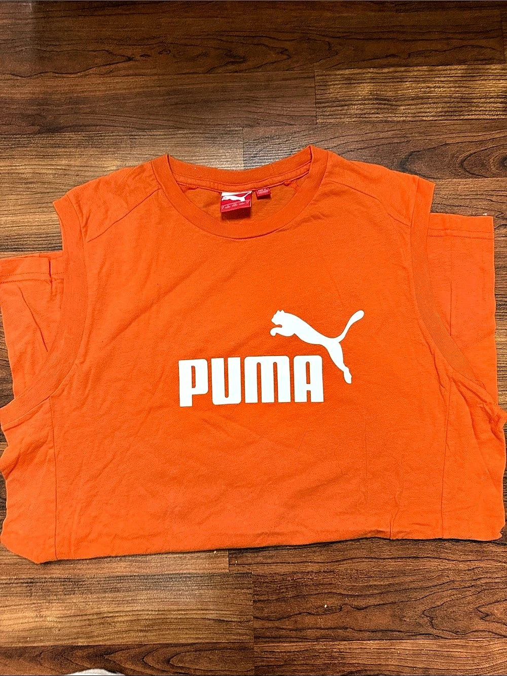 PUMA tank no sleeve  Logo Tee in Orange Like New